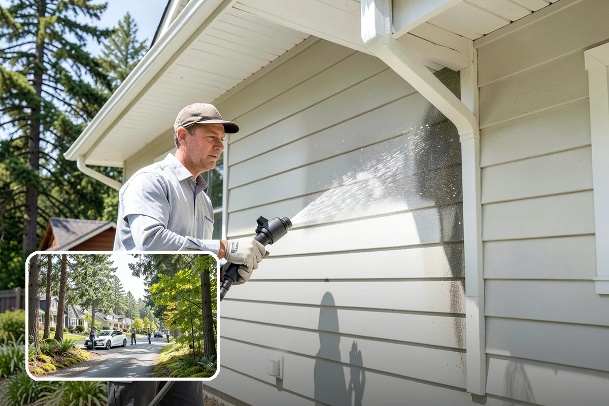 Carport Cleaning in Normandy Park, King County, WA - Clears moss and algae from posts and overhead framing