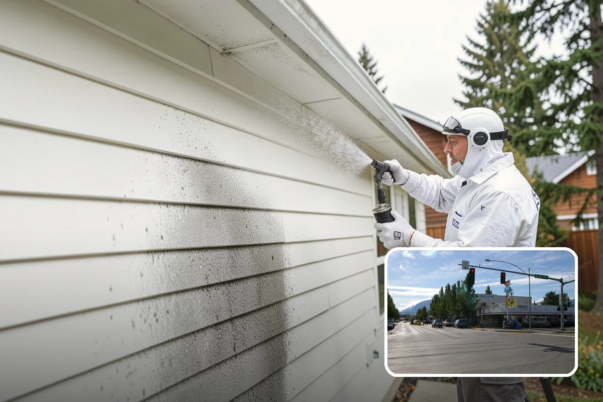 Carport Cleaning in North Bend, King County, WA - Clears moss and algae from posts and overhead framing