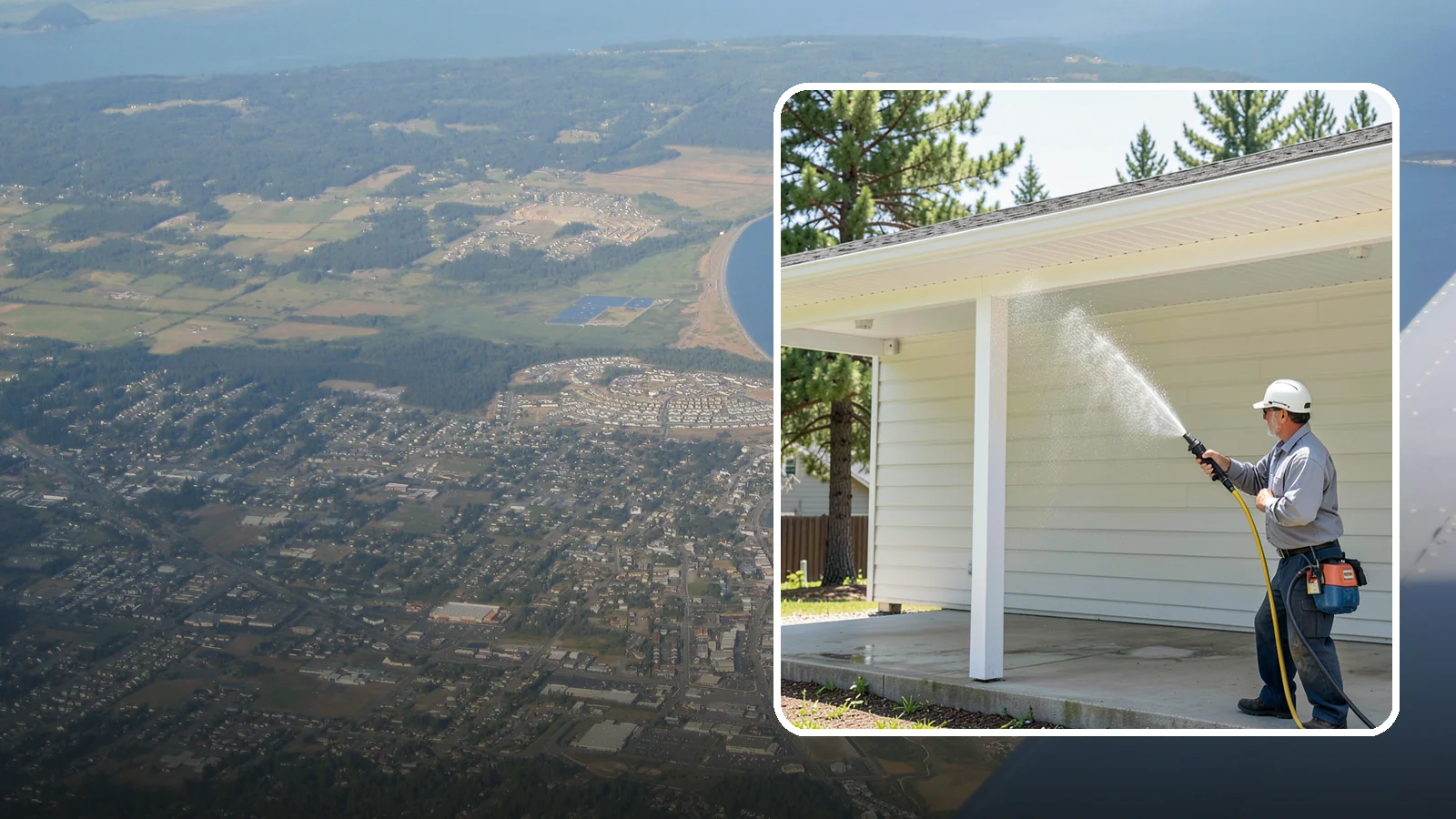 Carport Cleaning in Oak Harbor, Island County, WA - We wash carport posts, roofing, and slab so the open structure stops trapping moss, mud, and dripping tree sap.
