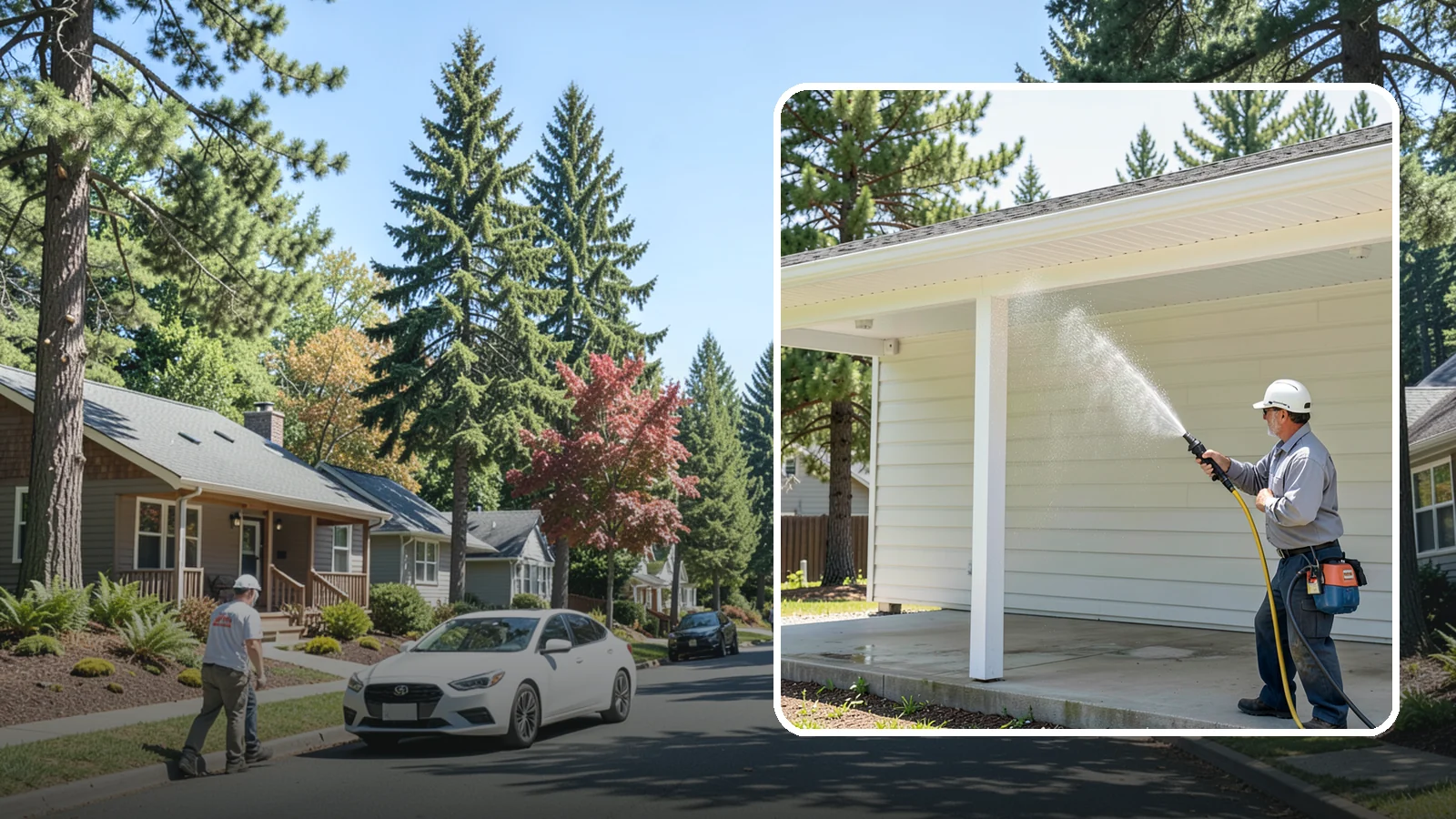 Carport Cleaning in Orting, Pierce County, WA - We wash carport posts, roofing, and slab so the open structure stops trapping moss, mud, and dripping tree sap.