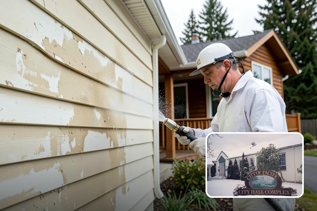 Carport Cleaning in Pacific, King County, WA - Clears moss and algae from posts and overhead framing