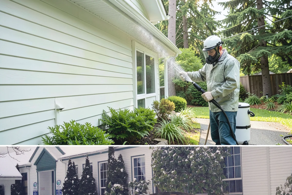 Carport Cleaning in Pacific, King County, WA - Plan carport cleaning for the drier summer months when the framing can fully dry and moss treatment lasts longest.