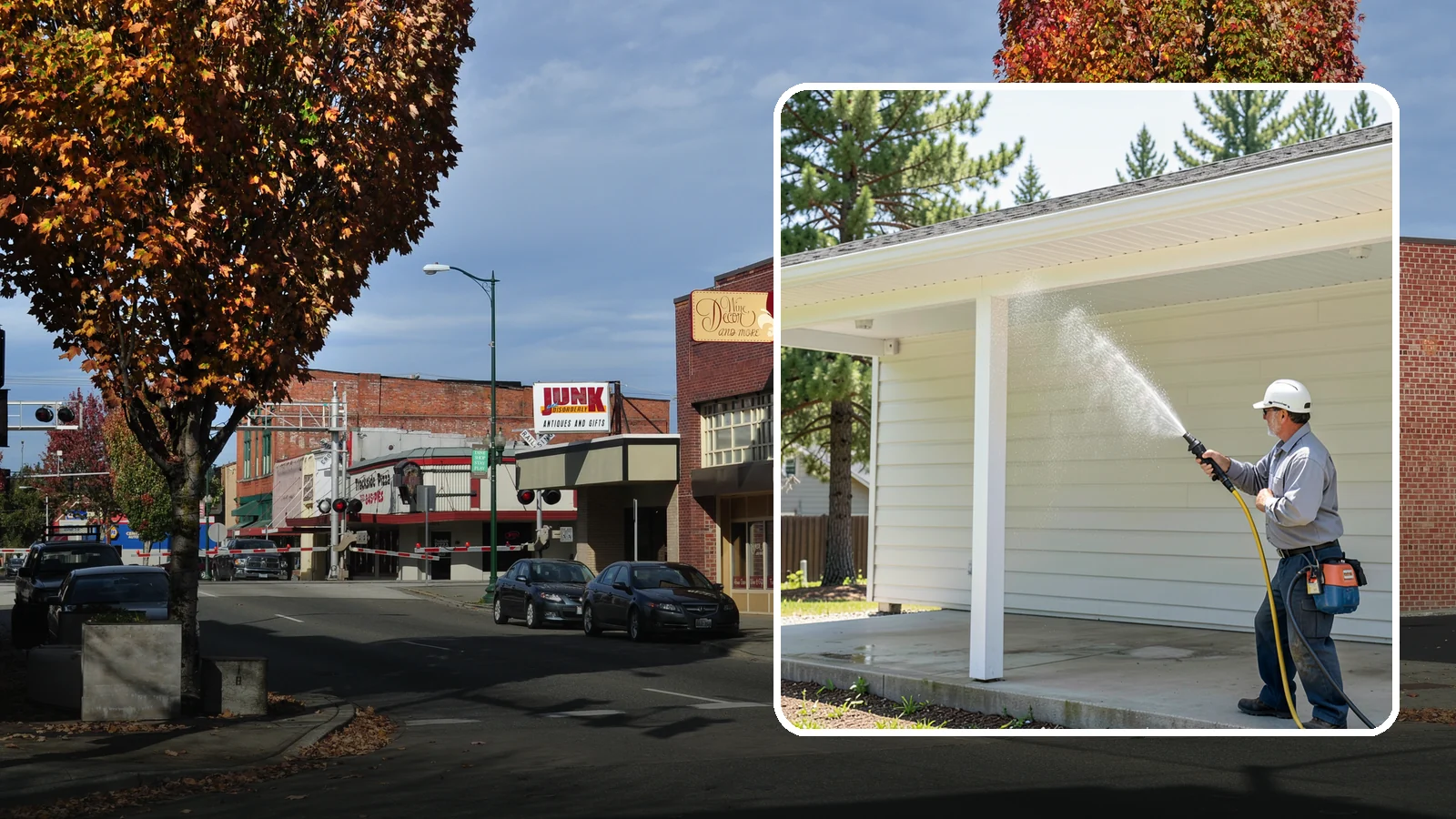 Carport Cleaning in Puyallup, Pierce County, WA - We wash carport posts, roofing, and slab so the open structure stops trapping moss, mud, and dripping tree sap.