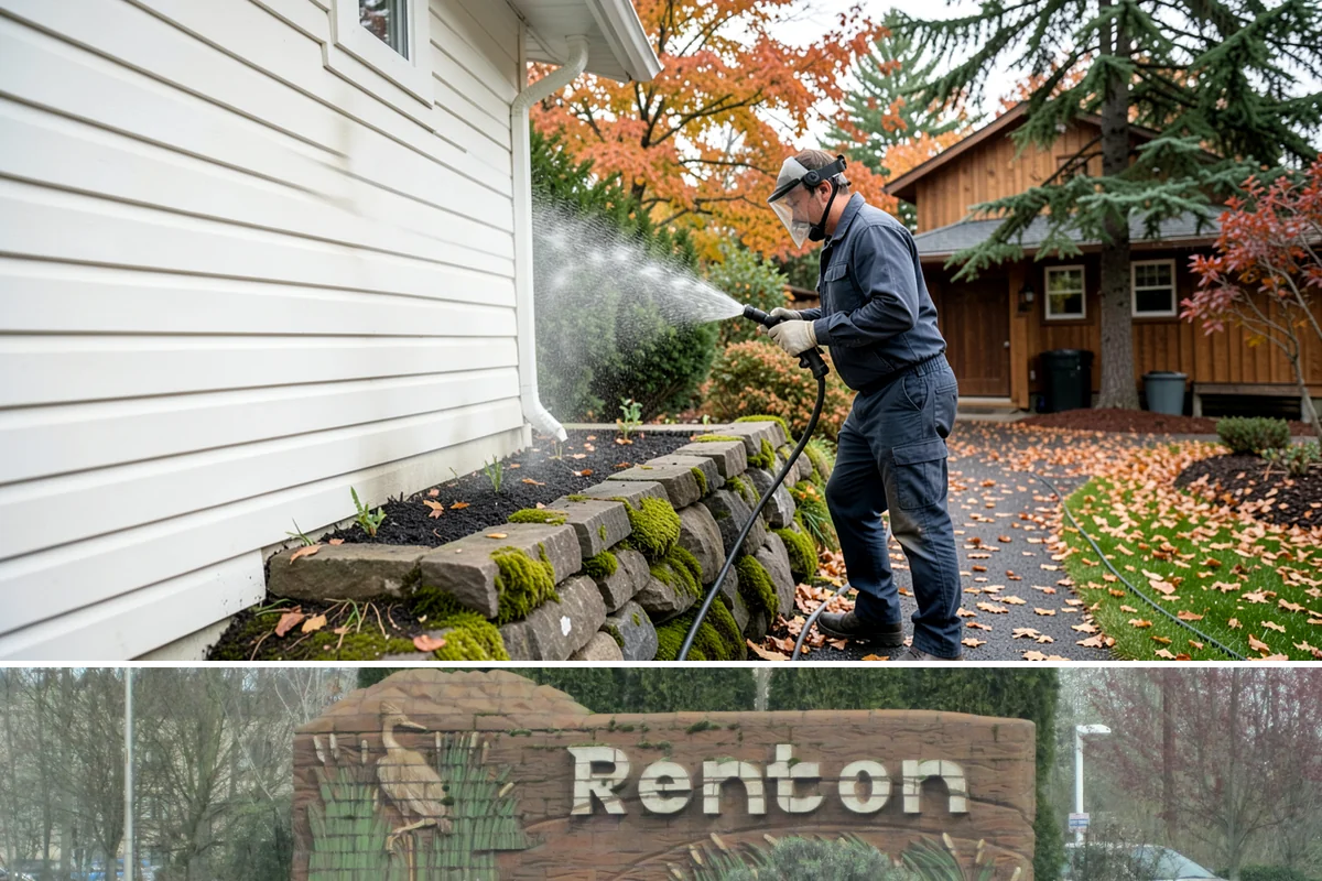 Carport Cleaning in Renton, King County, WA - Plan carport cleaning for the drier summer months when the framing can fully dry and moss treatment lasts longest.