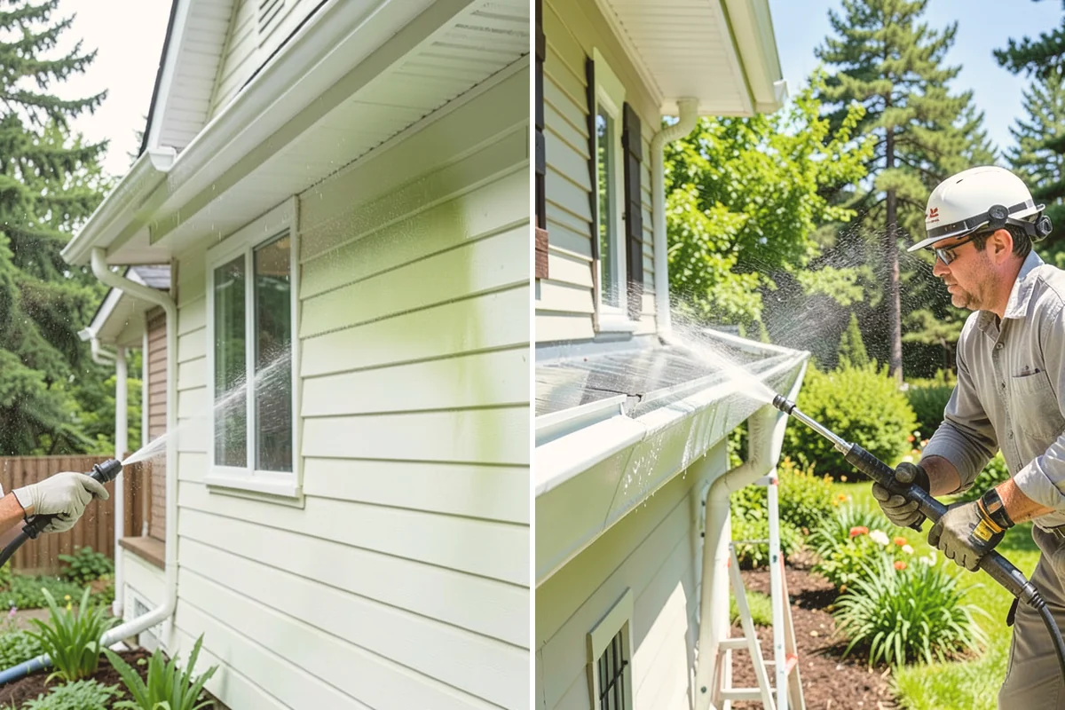 Carport Cleaning in Sammamish, King County, WA - Blow out accumulated leaves and needles from roof and corners