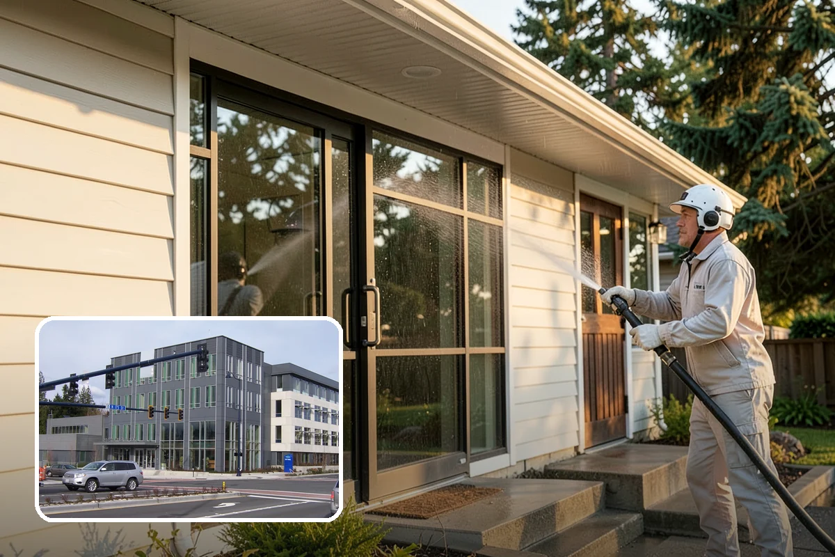 Carport Cleaning in Shoreline, King County, WA - Clears moss and algae from posts and overhead framing