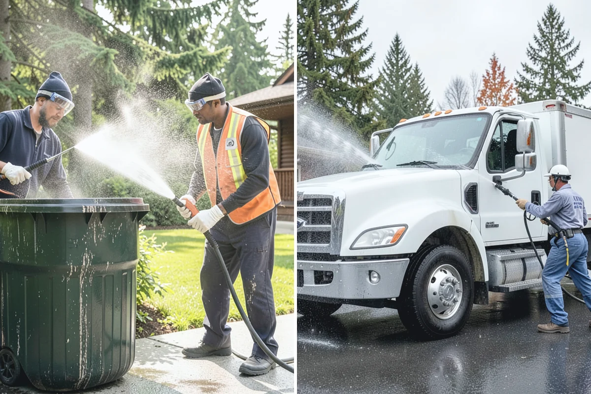 Carport Cleaning in South Prairie, Pierce County, WA - Blow out accumulated leaves and needles from roof and corners