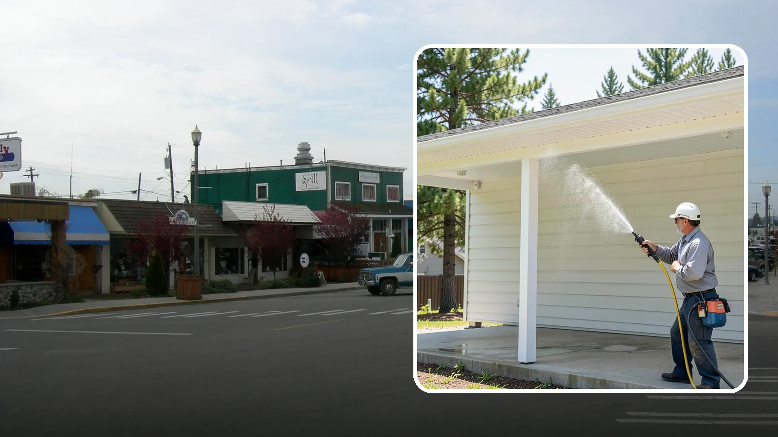 Carport Cleaning in Stanwood, Snohomish County, WA - We wash carport posts, roofing, and slab so the open structure stops trapping moss, mud, and dripping tree sap.