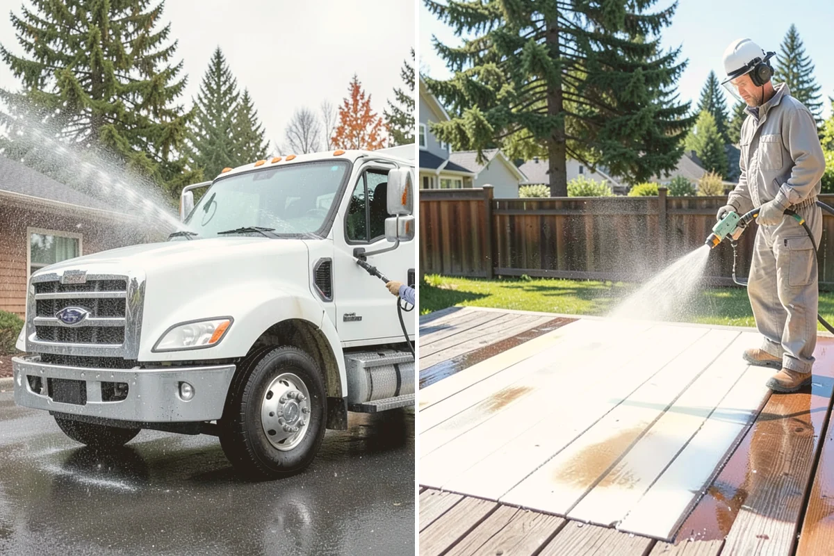 Carport Cleaning in Stanwood, Snohomish County, WA - Blow out accumulated leaves and needles from roof and corners