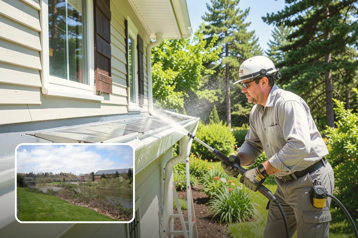 Carport Cleaning in Tukwila, King County, WA - Clears moss and algae from posts and overhead framing