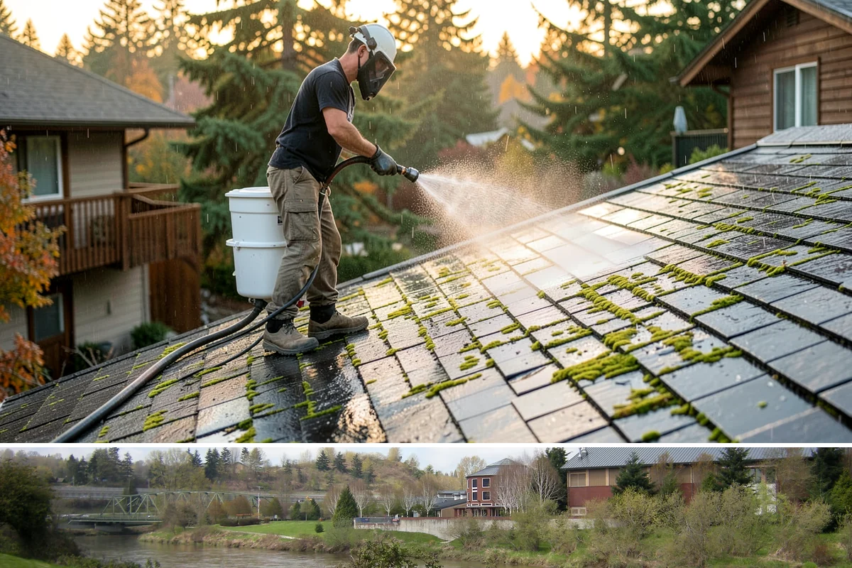 Carport Cleaning in Tukwila, King County, WA - Plan carport cleaning for the drier summer months when the framing can fully dry and moss treatment lasts longest.