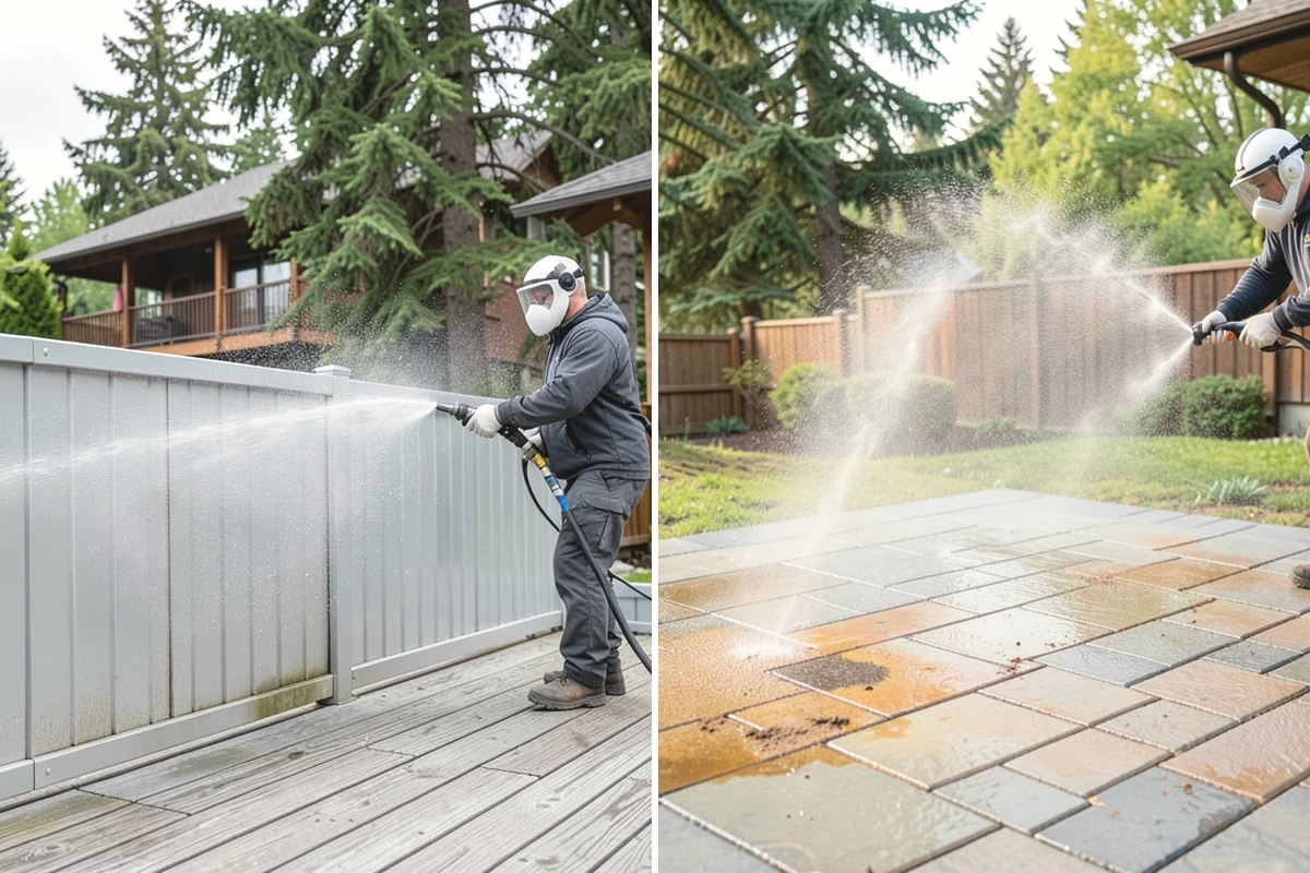 Carport Cleaning in University Place, Pierce County, WA - Blow out accumulated leaves and needles from roof and corners