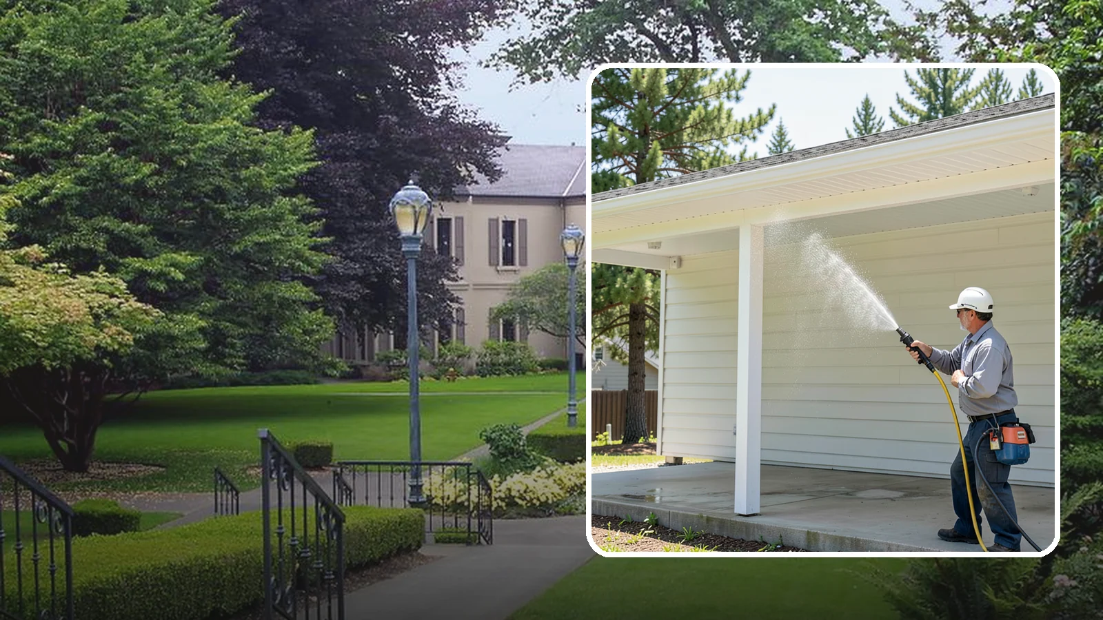 Carport Cleaning in Woodinville, King County, WA - We wash carport posts, roofing, and slab so the open structure stops trapping moss, mud, and dripping tree sap.