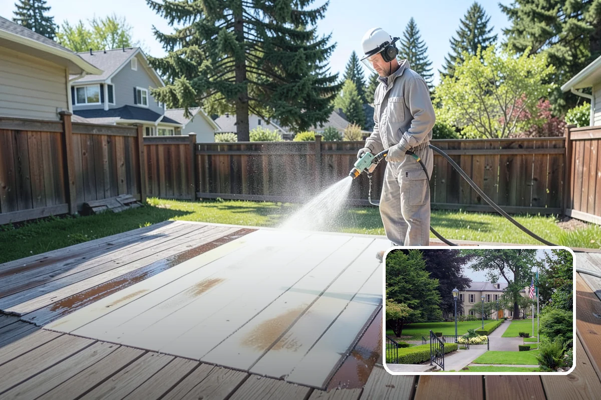 Carport Cleaning in Woodinville, King County, WA - Clears moss and algae from posts and overhead framing