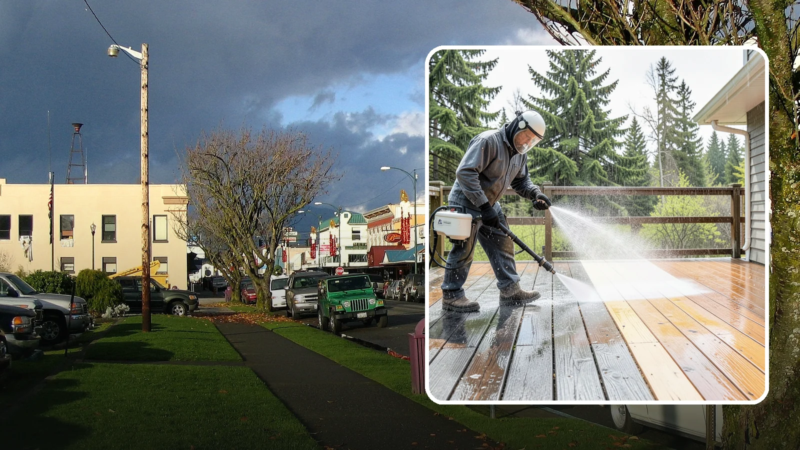Cedar Deck Cleaning in Arlington, Snohomish County, WA - Clean and brighten cedar decks to revive the warm tone Washington moisture washes out.