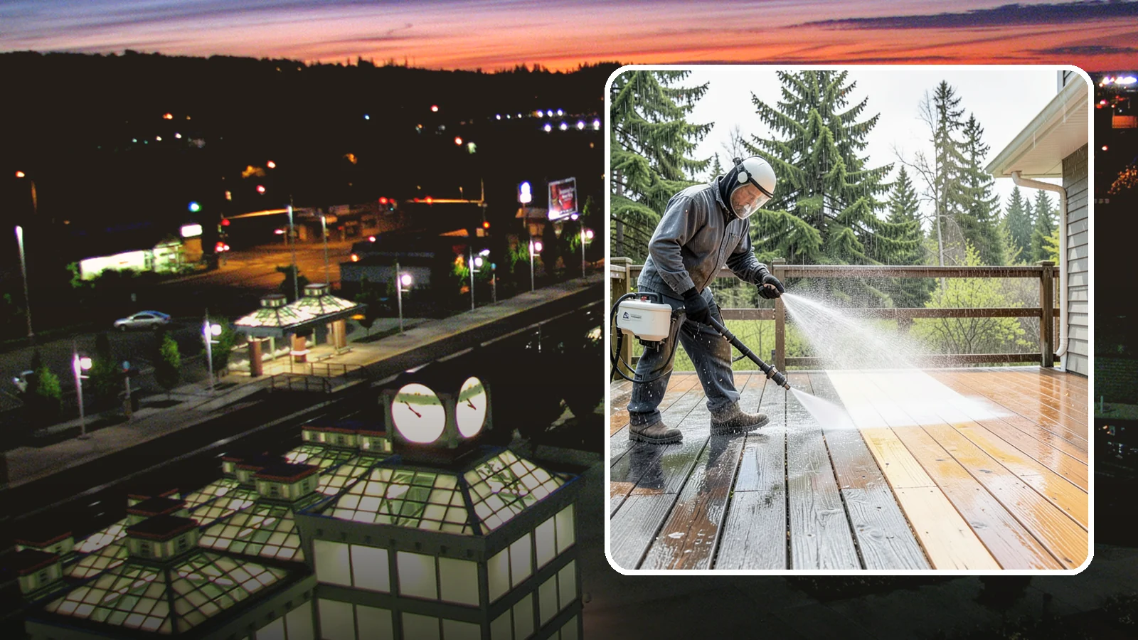 Cedar Deck Cleaning in Auburn, King County, WA - Clean and brighten cedar decks to revive the warm tone Washington moisture washes out.