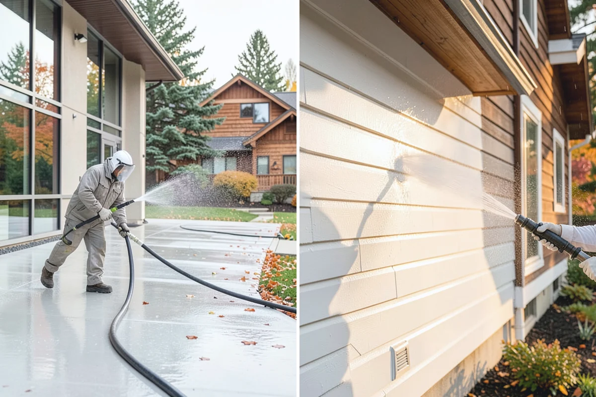 Cedar Deck Cleaning in Auburn, King County, WA - Clear the deck and wet down surrounding plants