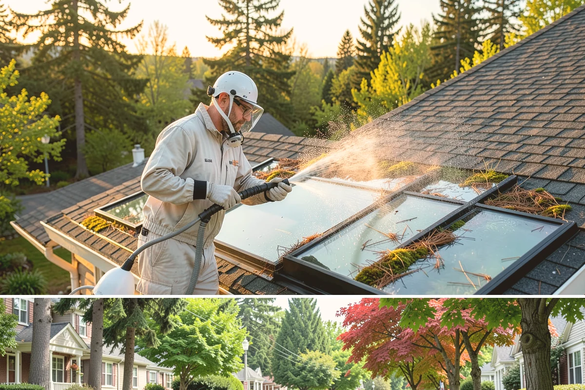Cedar Deck Cleaning in Beaux Arts Village, King County, WA - Clean and brighten cedar decks in dry summer weeks so they dry ahead of sealing.