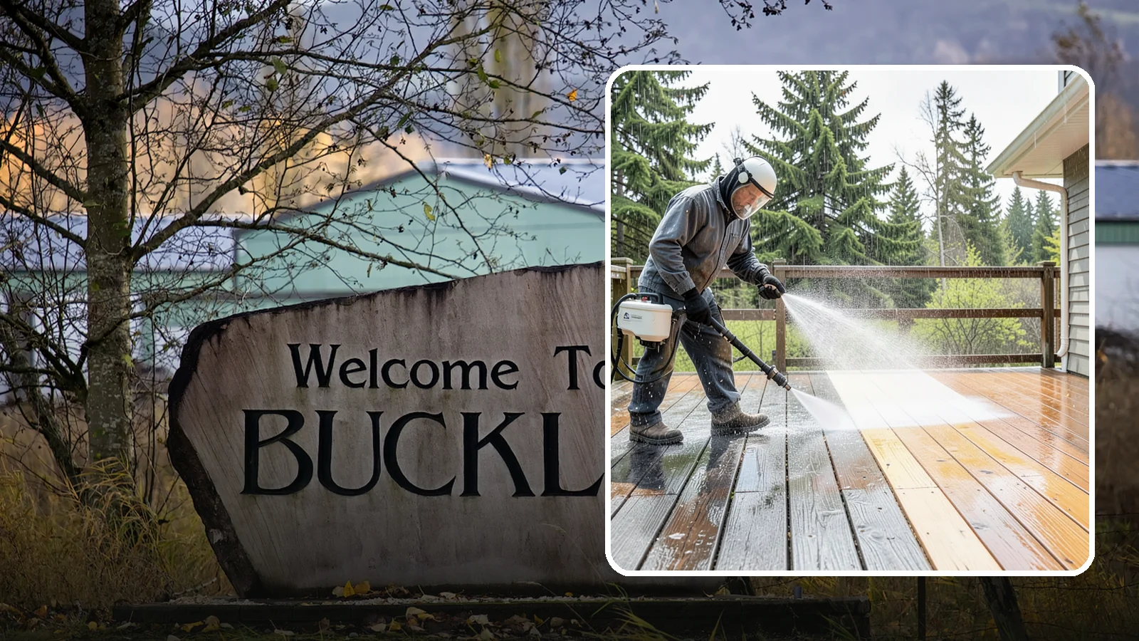 Cedar Deck Cleaning in Buckley, Pierce County, WA - Clean and brighten cedar decks to revive the warm tone Washington moisture washes out.