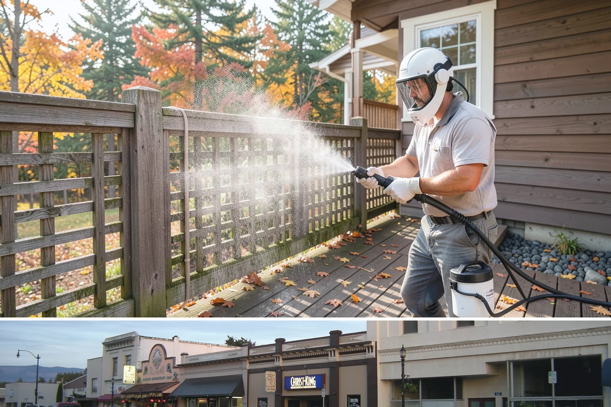 Cedar Deck Cleaning in Burlington, Skagit County, WA - Clean and brighten cedar decks in dry summer weeks so they dry ahead of sealing.