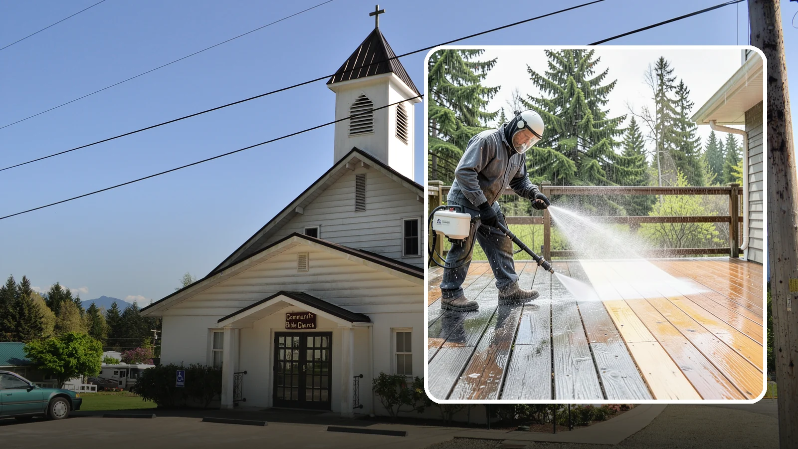 Cedar Deck Cleaning in Concrete, Skagit County, WA - Clean and brighten cedar decks to revive the warm tone Washington moisture washes out.