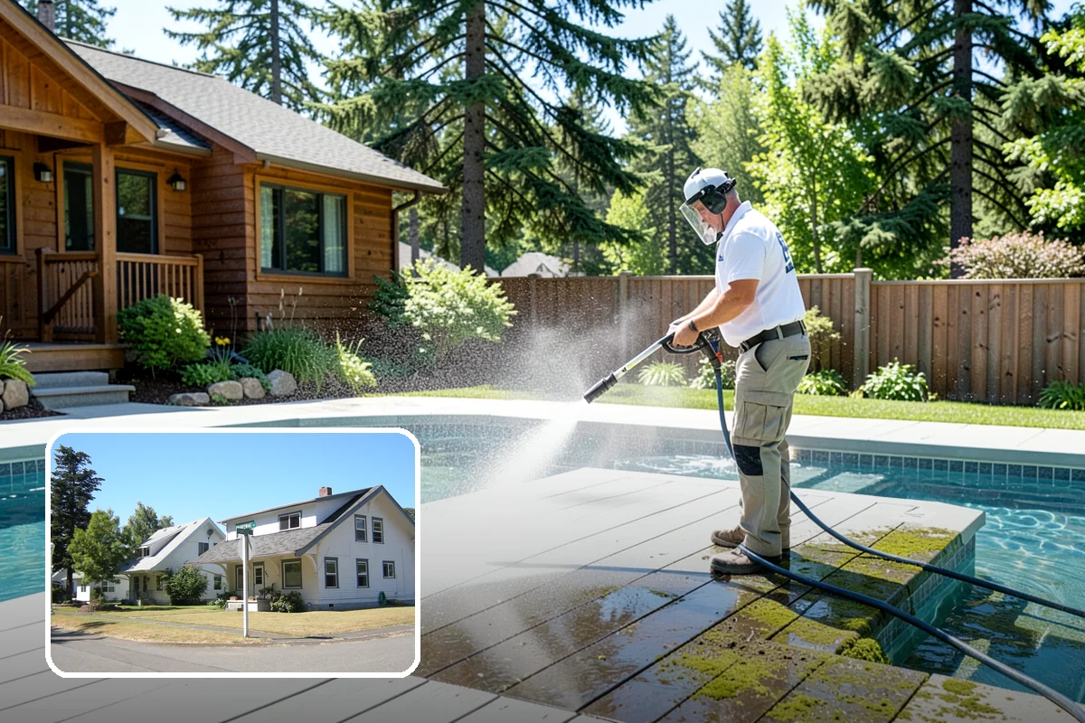 Cedar Deck Cleaning in DuPont, Pierce County, WA - Revives cedar's warm reddish color