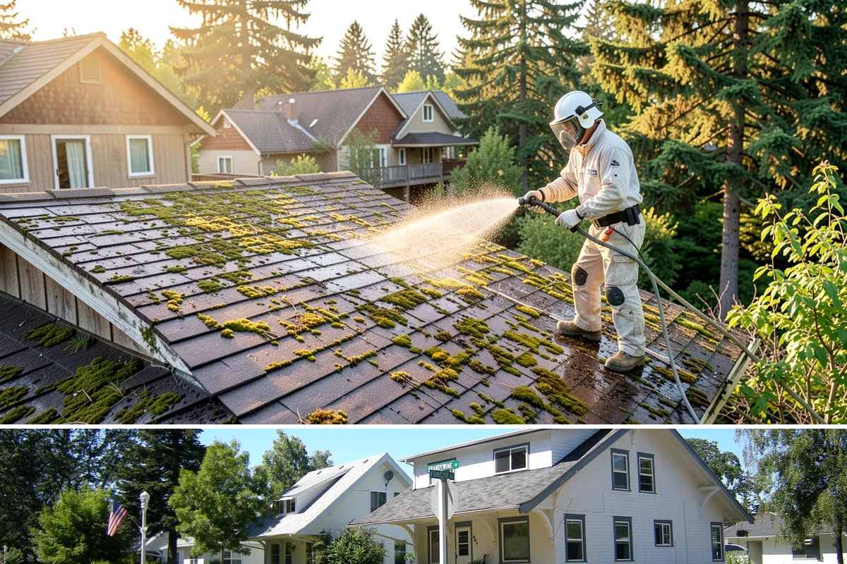 Cedar Deck Cleaning in DuPont, Pierce County, WA - Clean and brighten cedar decks in dry summer weeks so they dry ahead of sealing.