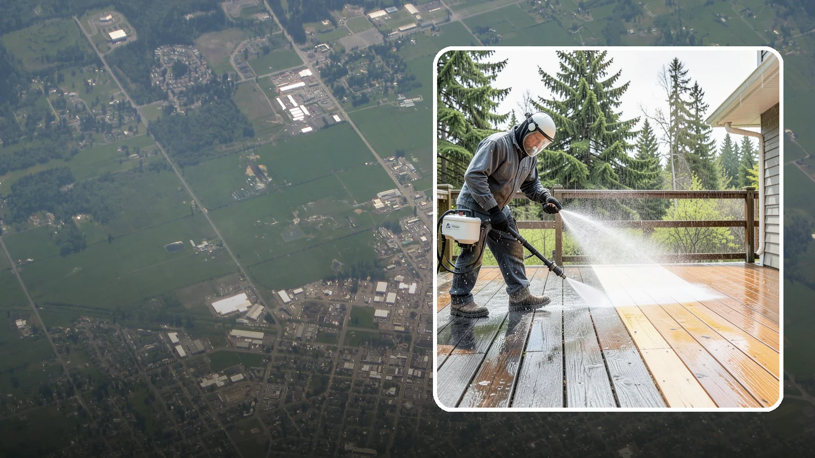 Cedar Deck Cleaning in Enumclaw, King County, WA - Clean and brighten cedar decks to revive the warm tone Washington moisture washes out.