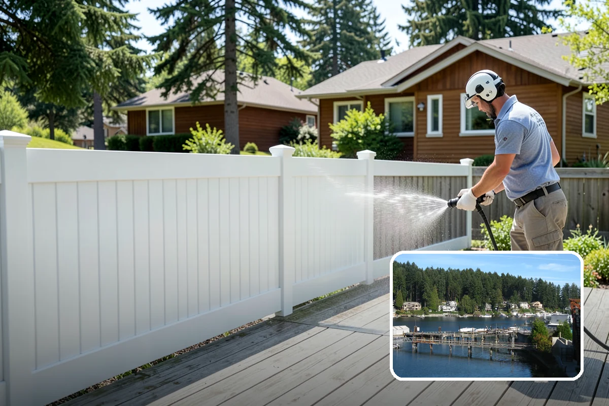 Cedar Deck Cleaning in Gig Harbor, Pierce County, WA - Revives cedar's warm reddish color