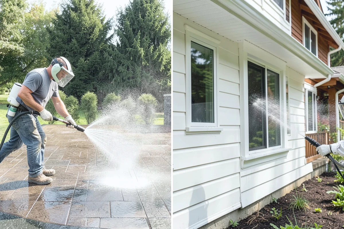 Cedar Deck Cleaning in Granite Falls, Snohomish County, WA - Clear the deck and wet down surrounding plants