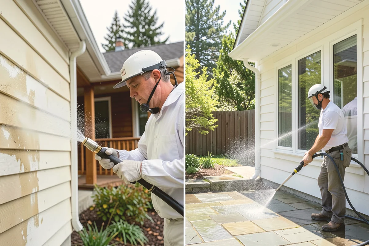 Cedar Deck Cleaning in Langley, Island County, WA - Clear the deck and wet down surrounding plants