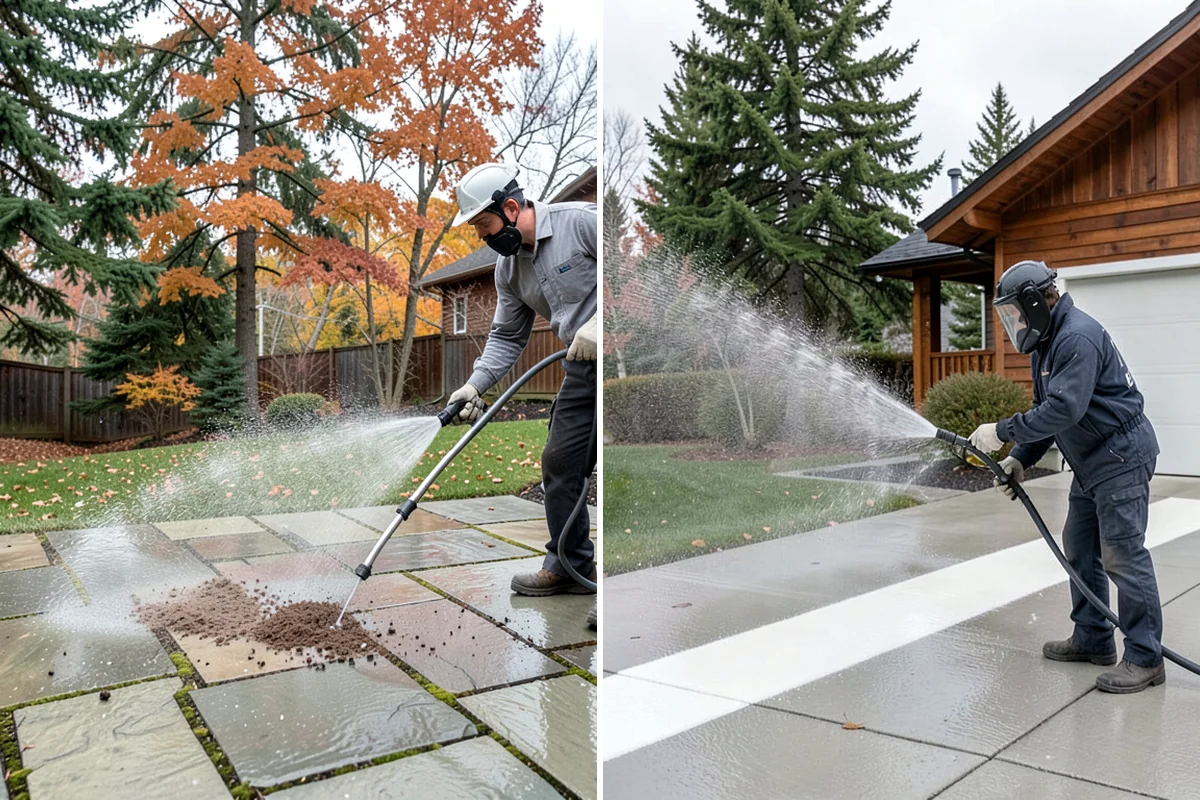 Cedar Deck Cleaning in Lyman, Skagit County, WA - Clear the deck and wet down surrounding plants