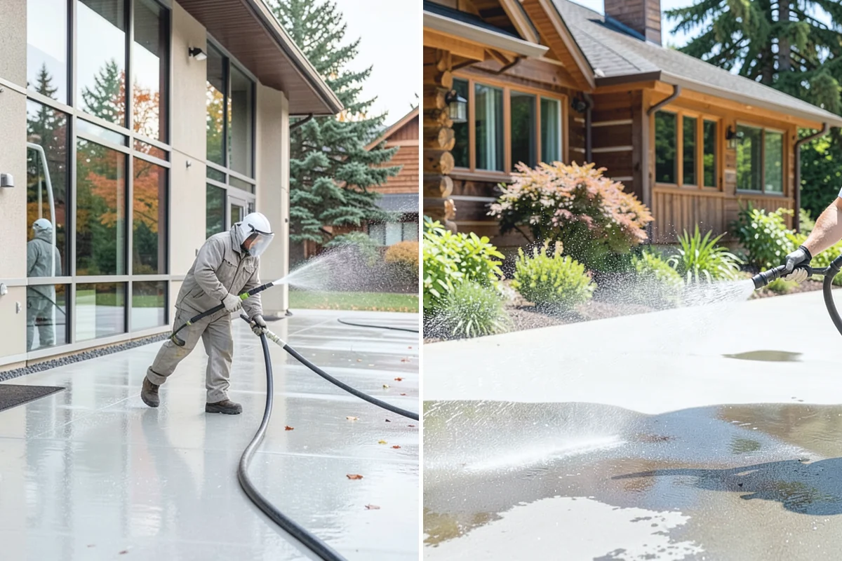 Cedar Deck Cleaning in Medina, King County, WA - Clear the deck and wet down surrounding plants