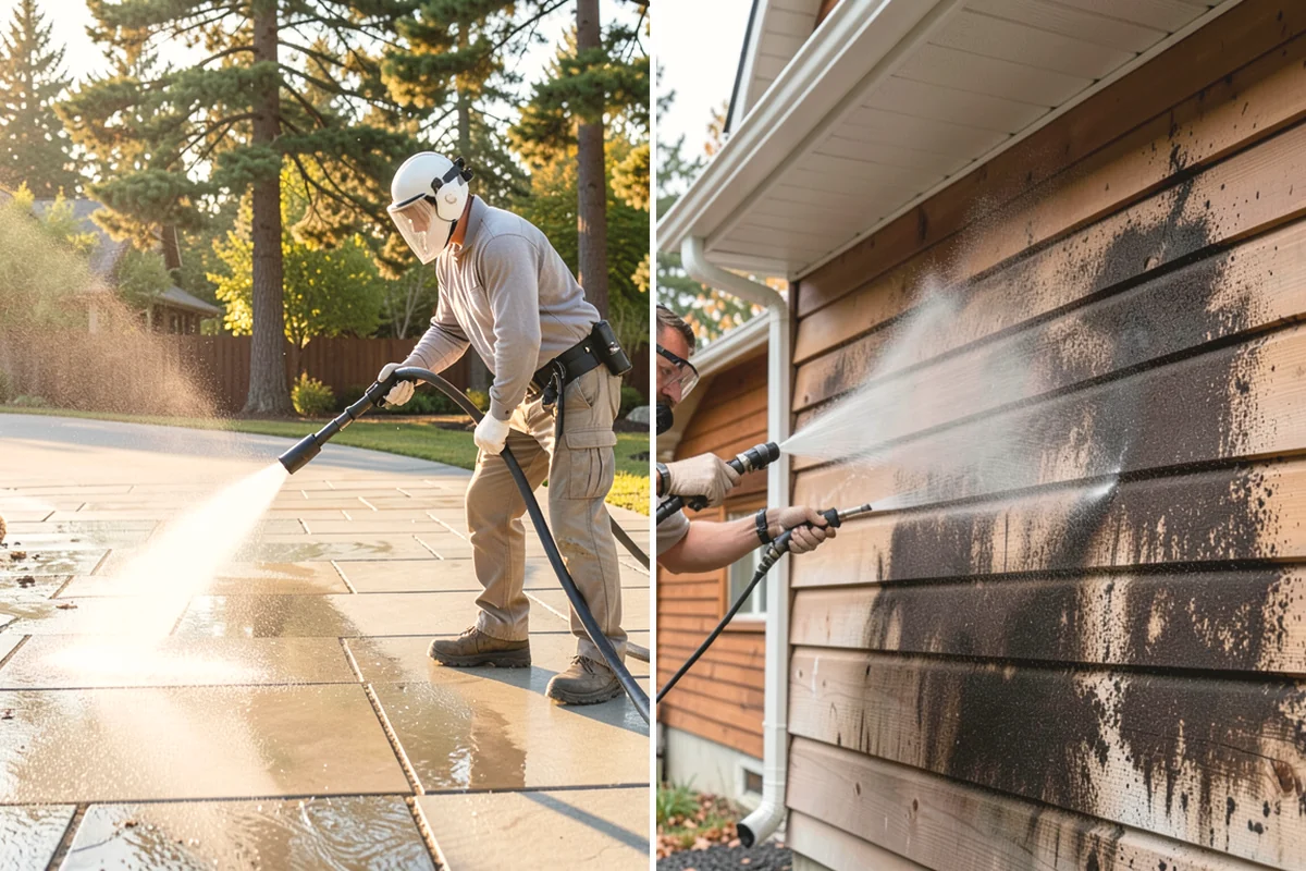 Cedar Deck Cleaning in Monroe, Snohomish County, WA - Clear the deck and wet down surrounding plants
