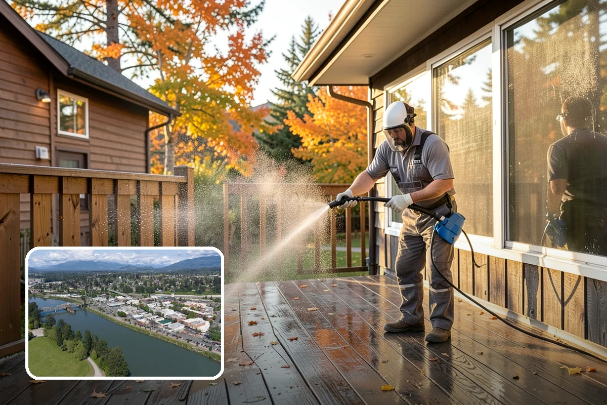 Cedar Deck Cleaning in Mount Vernon, Skagit County, WA - Revives cedar's warm reddish color