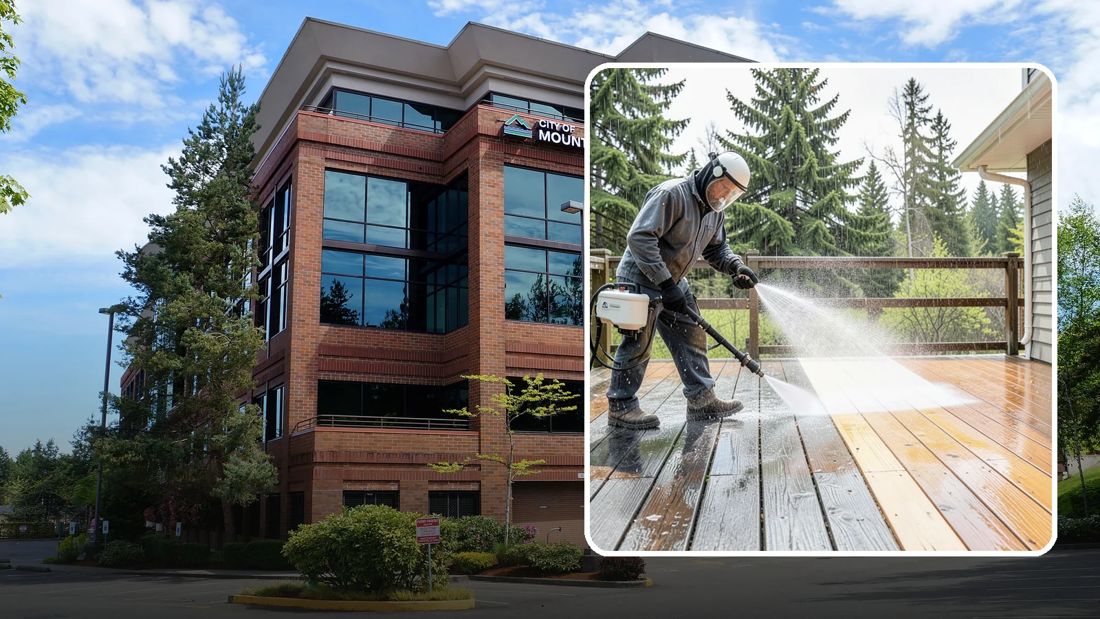 Cedar Deck Cleaning in Mountlake Terrace, Snohomish County, WA - Clean and brighten cedar decks to revive the warm tone Washington moisture washes out.