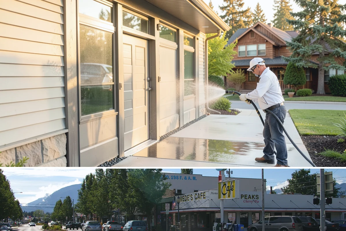 Cedar Deck Cleaning in North Bend, King County, WA - Clean and brighten cedar decks in dry summer weeks so they dry ahead of sealing.