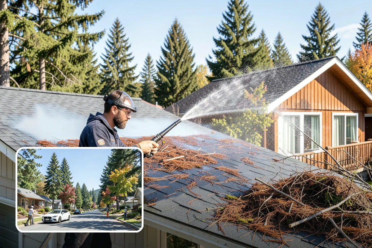 Cedar Deck Cleaning in Orting, Pierce County, WA - Revives cedar's warm reddish color