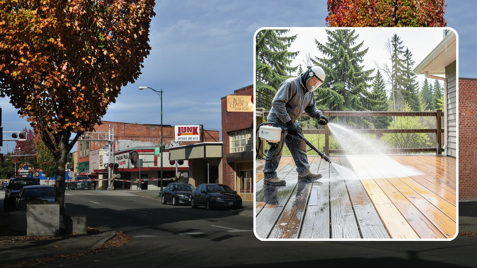Cedar Deck Cleaning in Puyallup, Pierce County, WA - Clean and brighten cedar decks to revive the warm tone Washington moisture washes out.