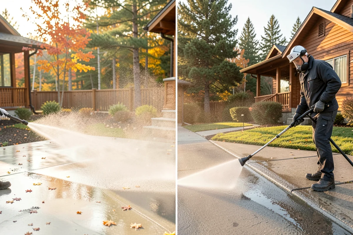 Cedar Deck Cleaning in Puyallup, Pierce County, WA - Clear the deck and wet down surrounding plants