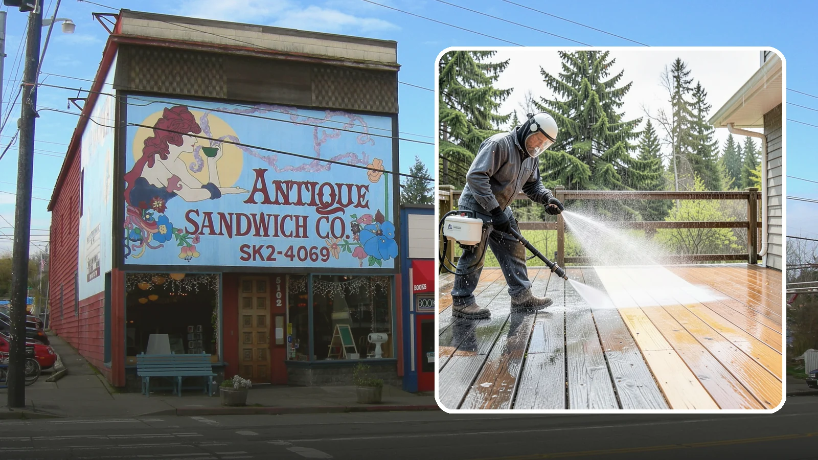 Cedar Deck Cleaning in Ruston, Pierce County, WA - Clean and brighten cedar decks to revive the warm tone Washington moisture washes out.