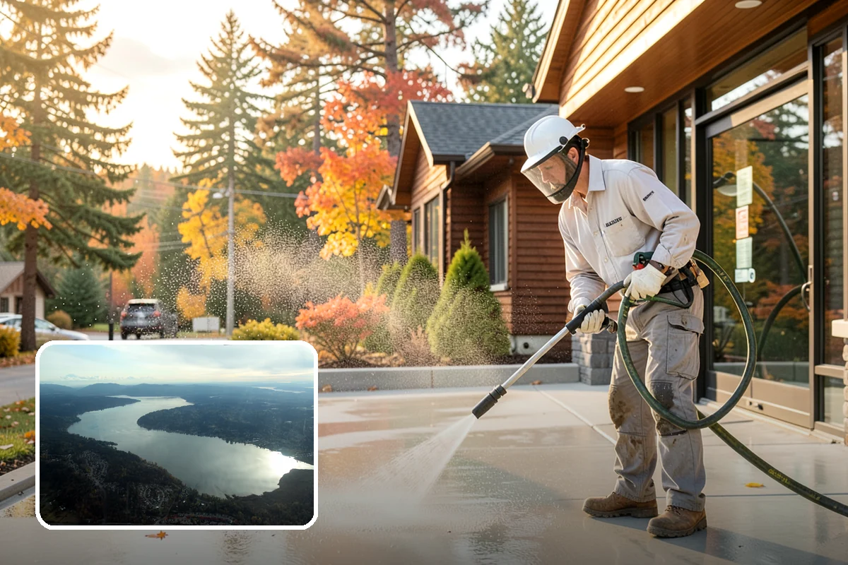 Cedar Deck Cleaning in Sammamish, King County, WA - Revives cedar's warm reddish color