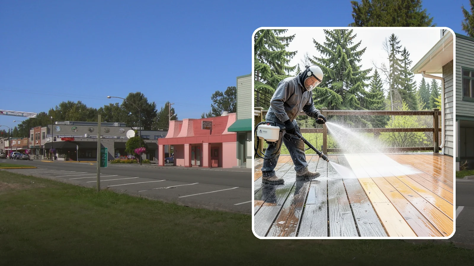 Cedar Deck Cleaning in Snoqualmie, King County, WA - Clean and brighten cedar decks to revive the warm tone Washington moisture washes out.