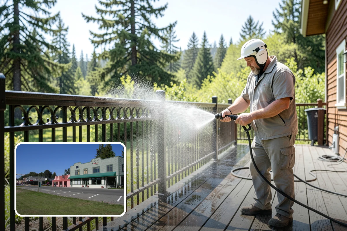Cedar Deck Cleaning in Snoqualmie, King County, WA - Revives cedar's warm reddish color