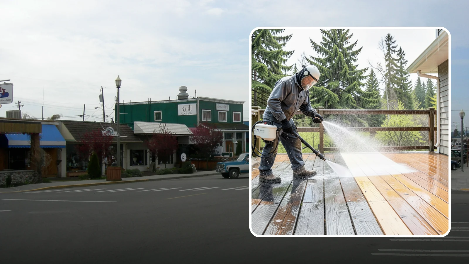 Cedar Deck Cleaning in Stanwood, Snohomish County, WA - Clean and brighten cedar decks to revive the warm tone Washington moisture washes out.