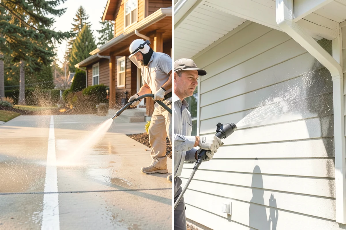 Cedar Deck Cleaning in Tacoma, Pierce County, WA - Clear the deck and wet down surrounding plants