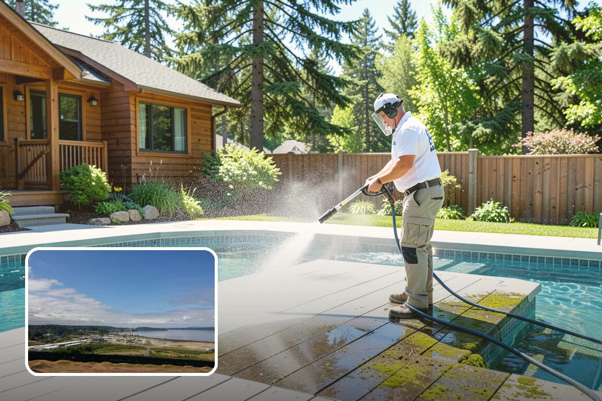 Cedar Deck Cleaning in University Place, Pierce County, WA - Revives cedar's warm reddish color