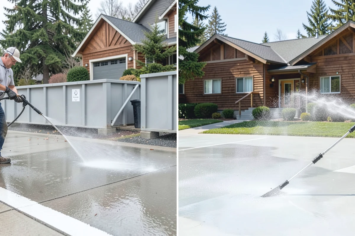Cedar Deck Cleaning in Woodinville, King County, WA - Clear the deck and wet down surrounding plants