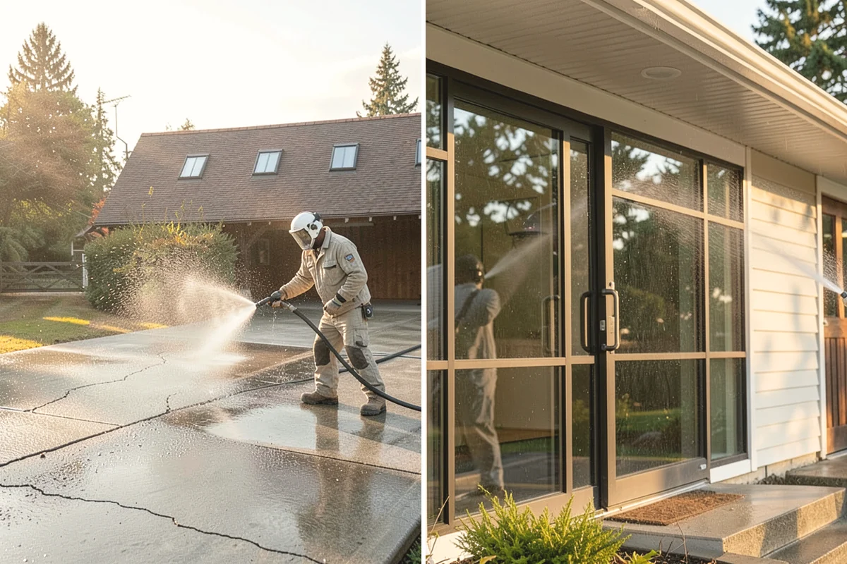 Cedar Deck Cleaning in Yarrow Point, King County, WA - Clear the deck and wet down surrounding plants