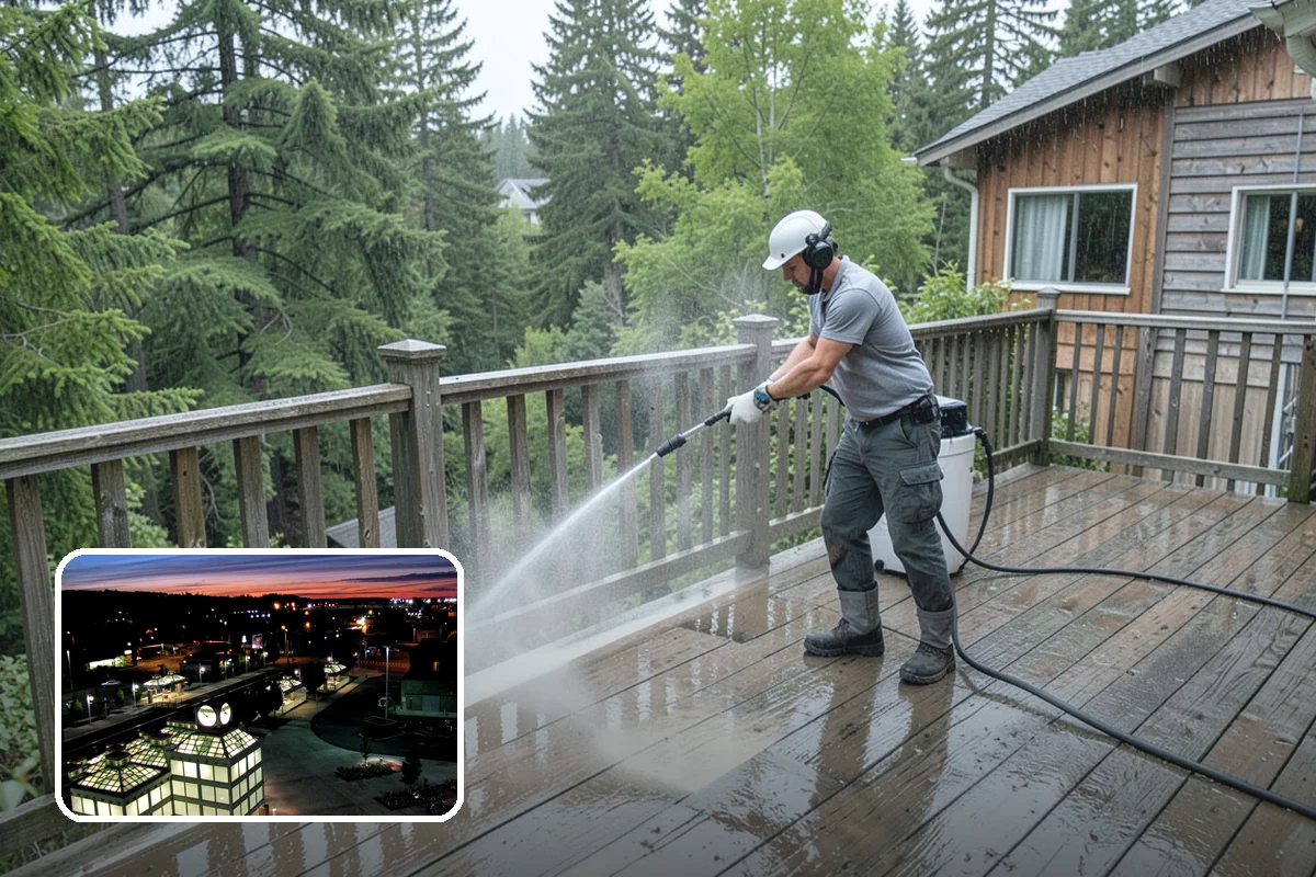 Cedar Fence Cleaning in Auburn, King County, WA - Brings back cedar's natural warm color hidden under gray weathering